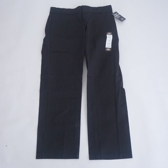 Dickies Black 744 Low Rise Straight Leg Wrinkle Resistant Work Pants Size 10R - Picture 1 of 13